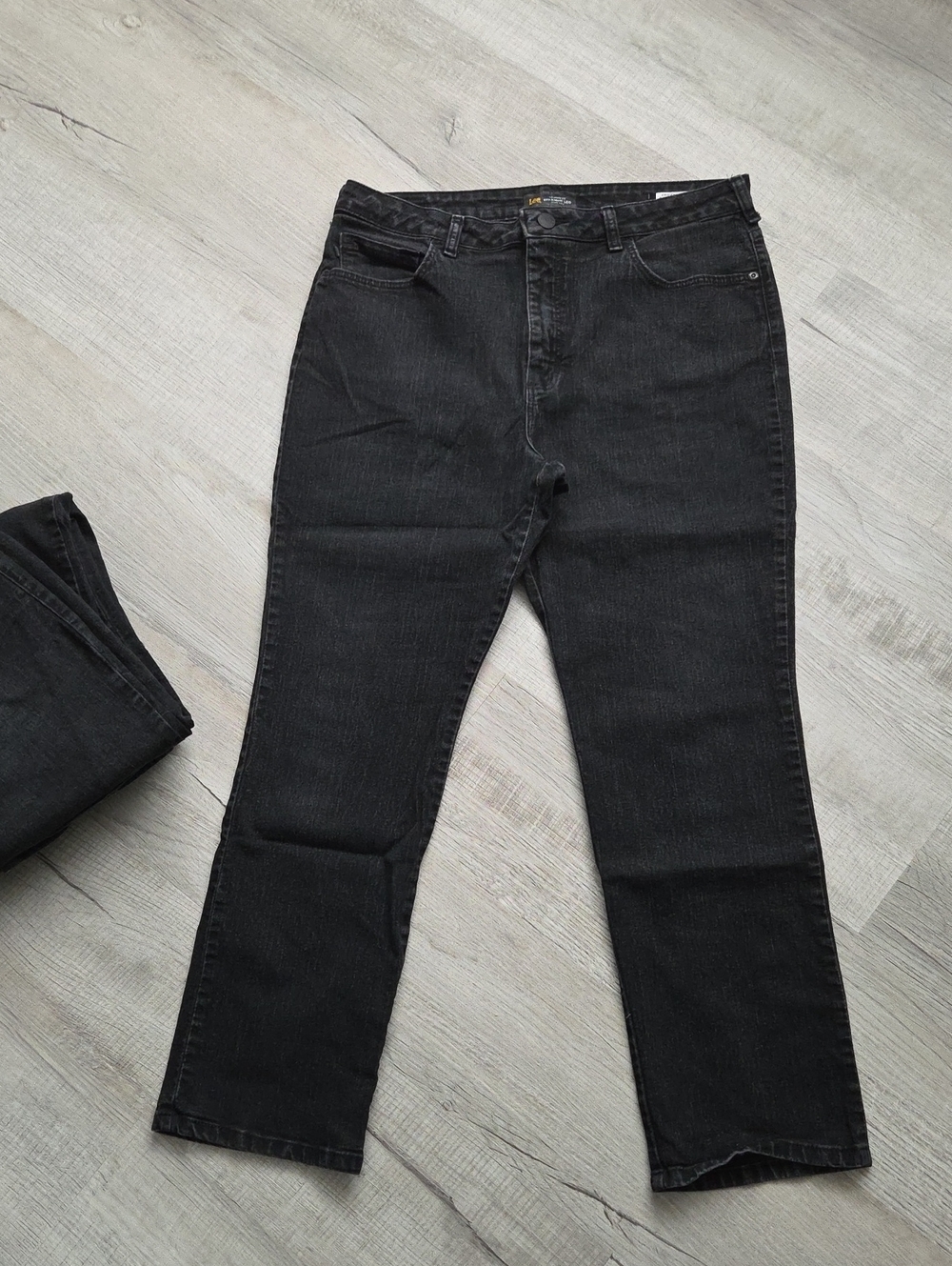 Lee Black Relaxed-Fit Straight Leg High Rise Jeans 14 Short